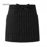 black(stripes) apron 